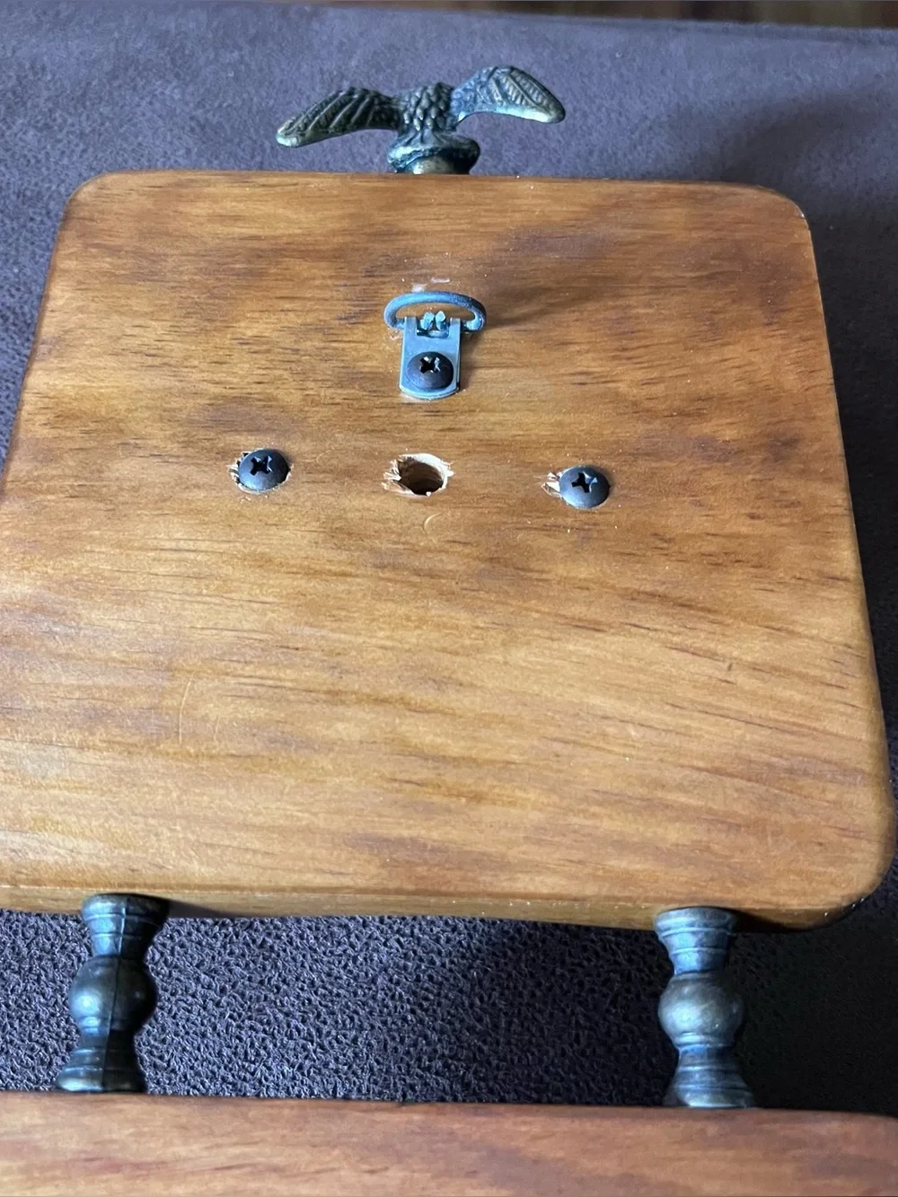 VTG Springfield  Weather Station Barometer Thermometer Humidity Wood with Eagle